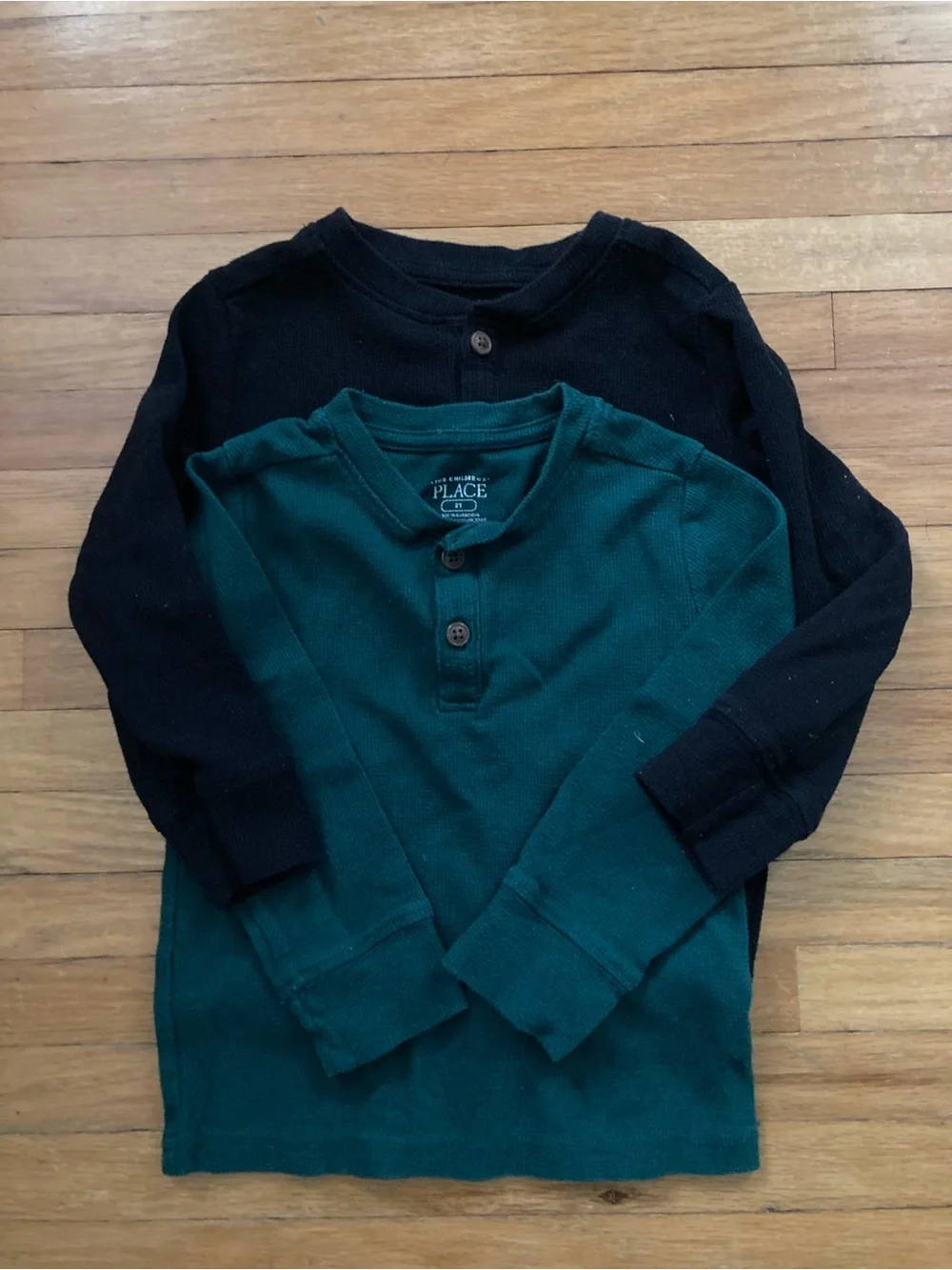 The Children's Place Boys' Long-Sleeve Henley Tops - Teal & Black
